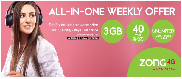 Zong 15 days SMS Packages