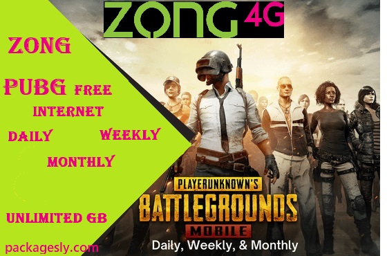 Zong PUBG Package Monthly Weekly Daily Code 2023